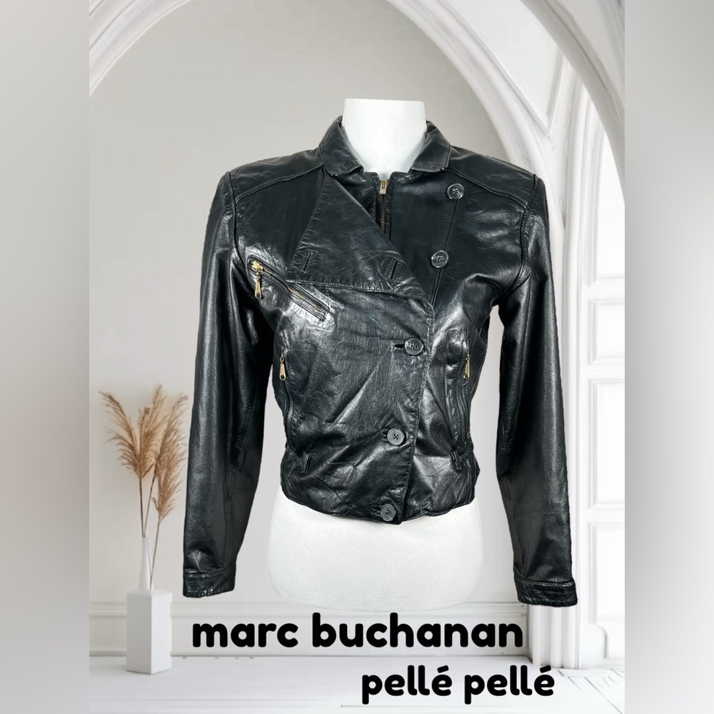 Pelle Pelle | Marc Buchanan | Vintage Black Leather Bomber Jacket